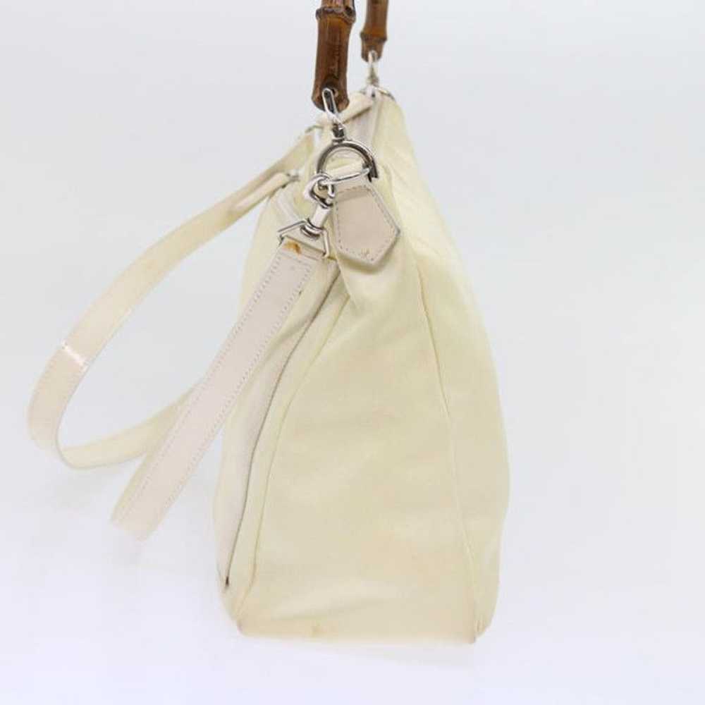 Gucci GUCCI Bamboo Hand Bag Nylon Cream 000 2032 … - image 5