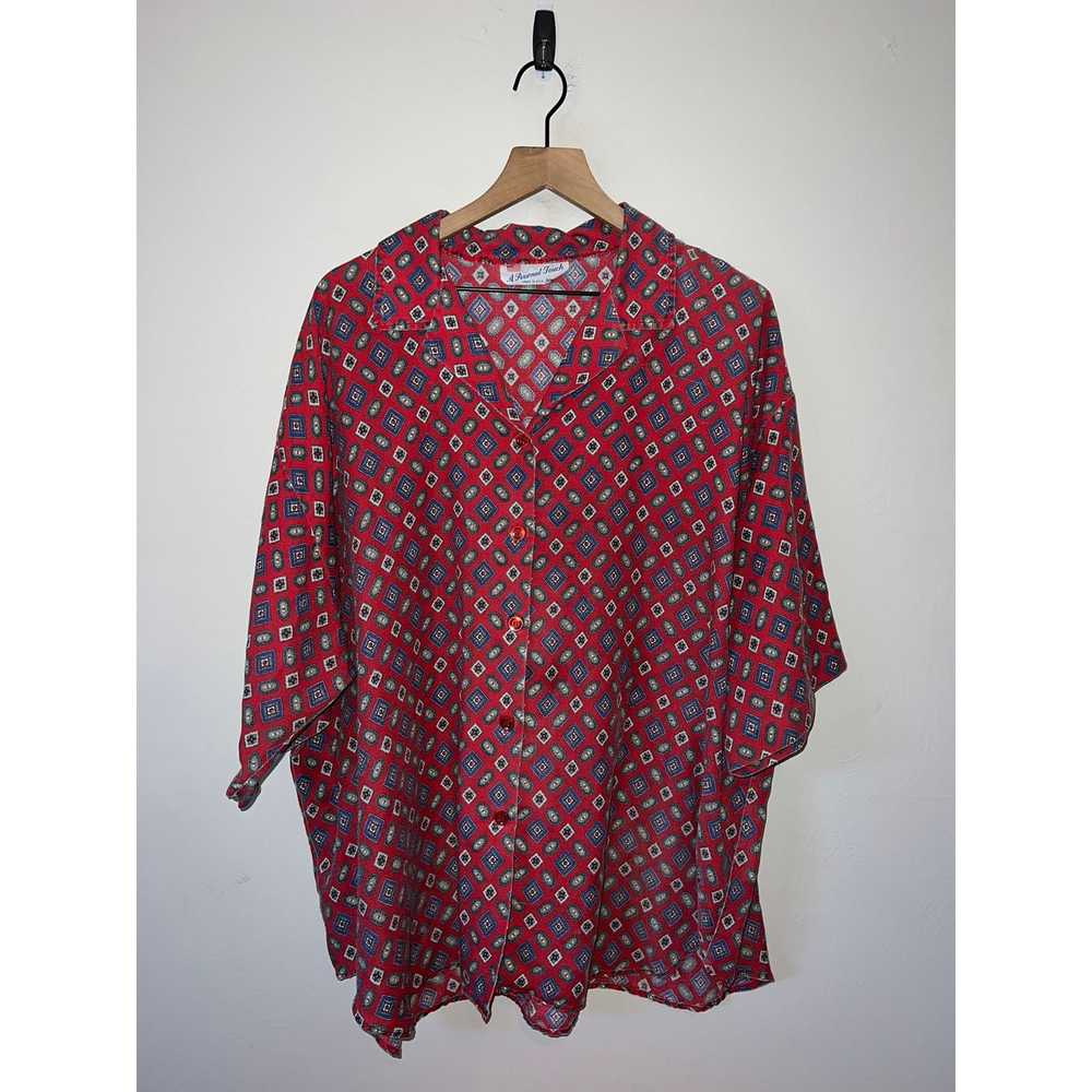 Vintage 80s Women's A Personal Touch Red Button D… - image 1