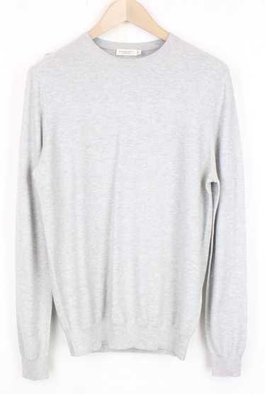 Suitsupply S Grey Melange Crew Neck Knit Cotton Si