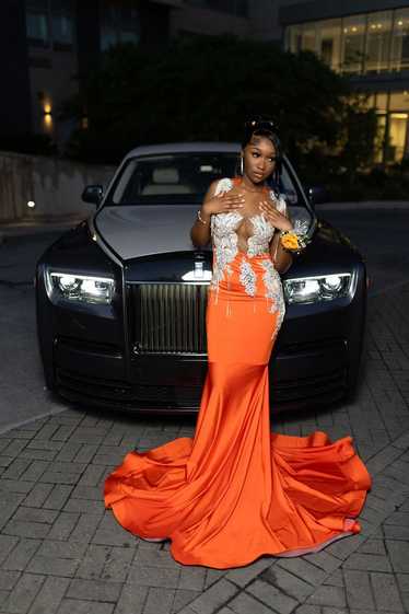 Custom Orange Prom Dress