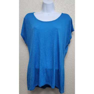 Other Cato Blue Slub Knit Dolman Short Sleeves Top