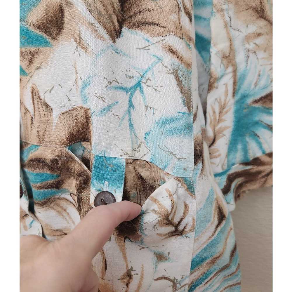 Other VTG Alfred Dunner Teal Tan Floral Print But… - image 3