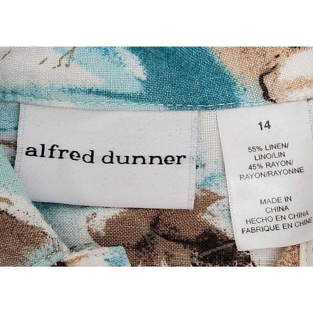 Other VTG Alfred Dunner Teal Tan Floral Print But… - image 5