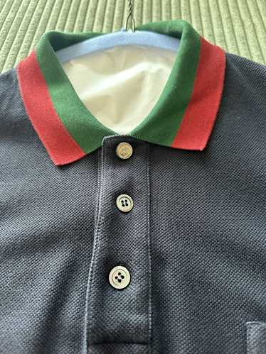 Gucci Gucci Piquet Cotton Polo Blue Navy