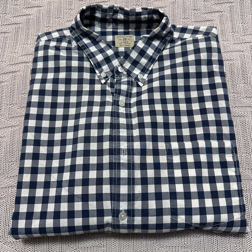 J.Crew J Crew navy gingham button down - image 1