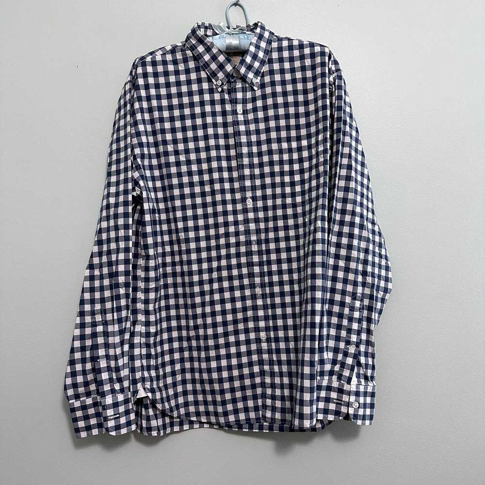 J.Crew J Crew navy gingham button down - image 2