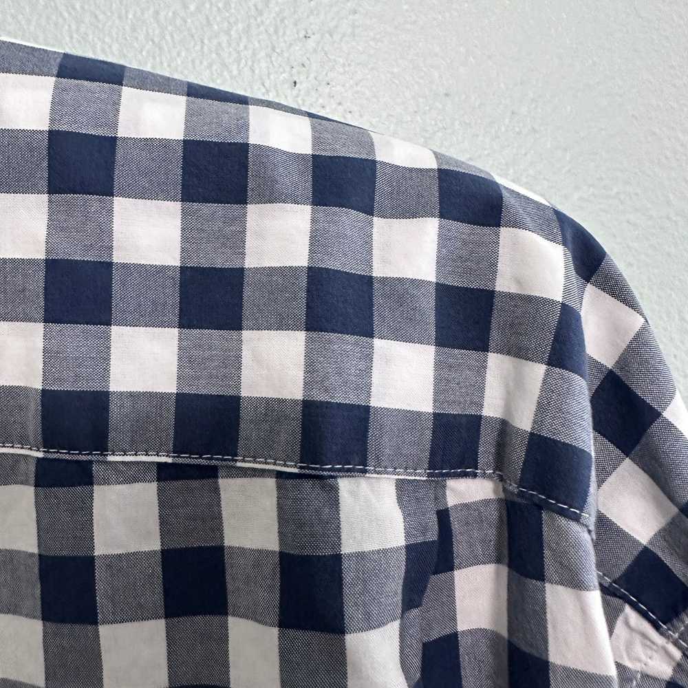 J.Crew J Crew navy gingham button down - image 4