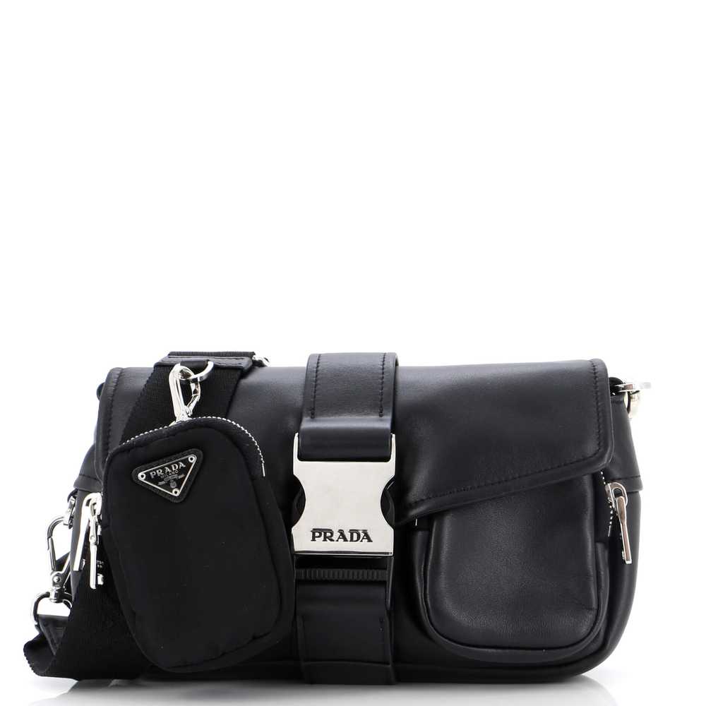 PRADA Pocket Flap Shoulder Bag Leather - image 1