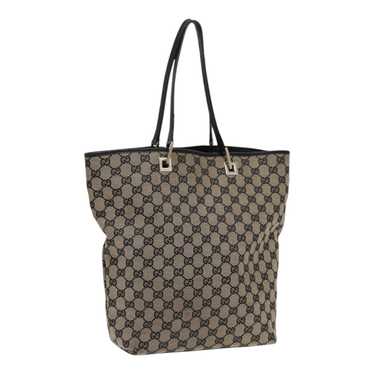 GUCCI GG Canvas Tote Bag Beige Navy Silver 002 10… - image 1