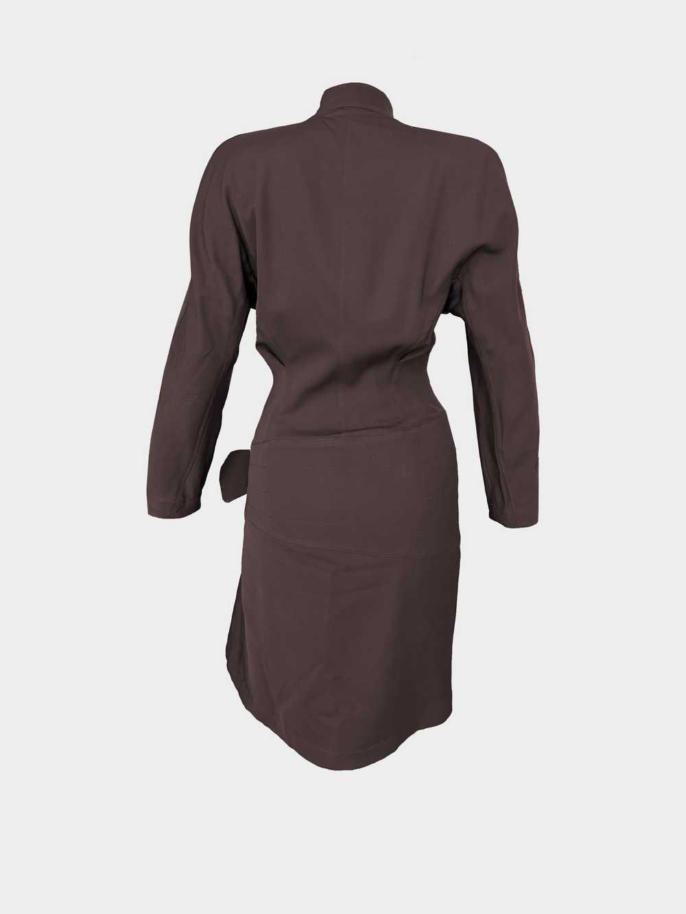 Thierry Mugler 1990s Dark Brown Wool Asymmetrical… - image 2