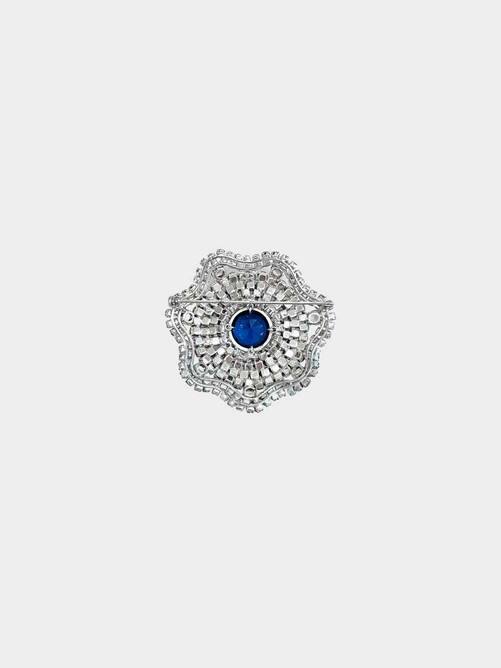 Christian Dior 1961 Blue and Silver Rhinestone Em… - image 2