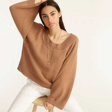 J. CREW Relaxed-Sleeve Boatneck Beach Sweater Pale