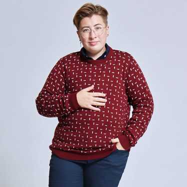 Kirrin Finch Burgundy White Dash Sweater - image 1