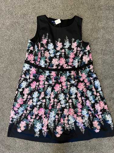 RSVP by Talbots Black & Floral Mid Dress Women siz