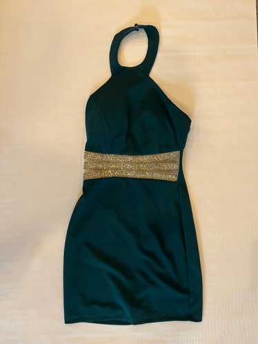 Speechless Green Fitted Halter Top Short Dress Wom