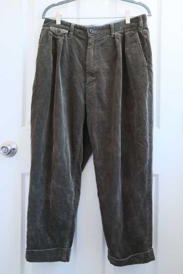 Beams Plus Beams+ Dark Green 2 Pleat Corduroy Pant