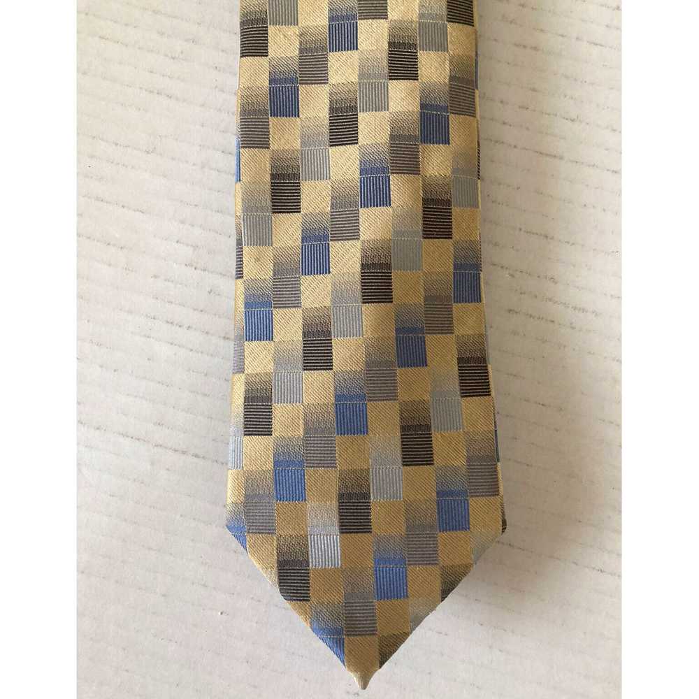 Vintage Square Necktie Featuring Geometric Patter… - image 1