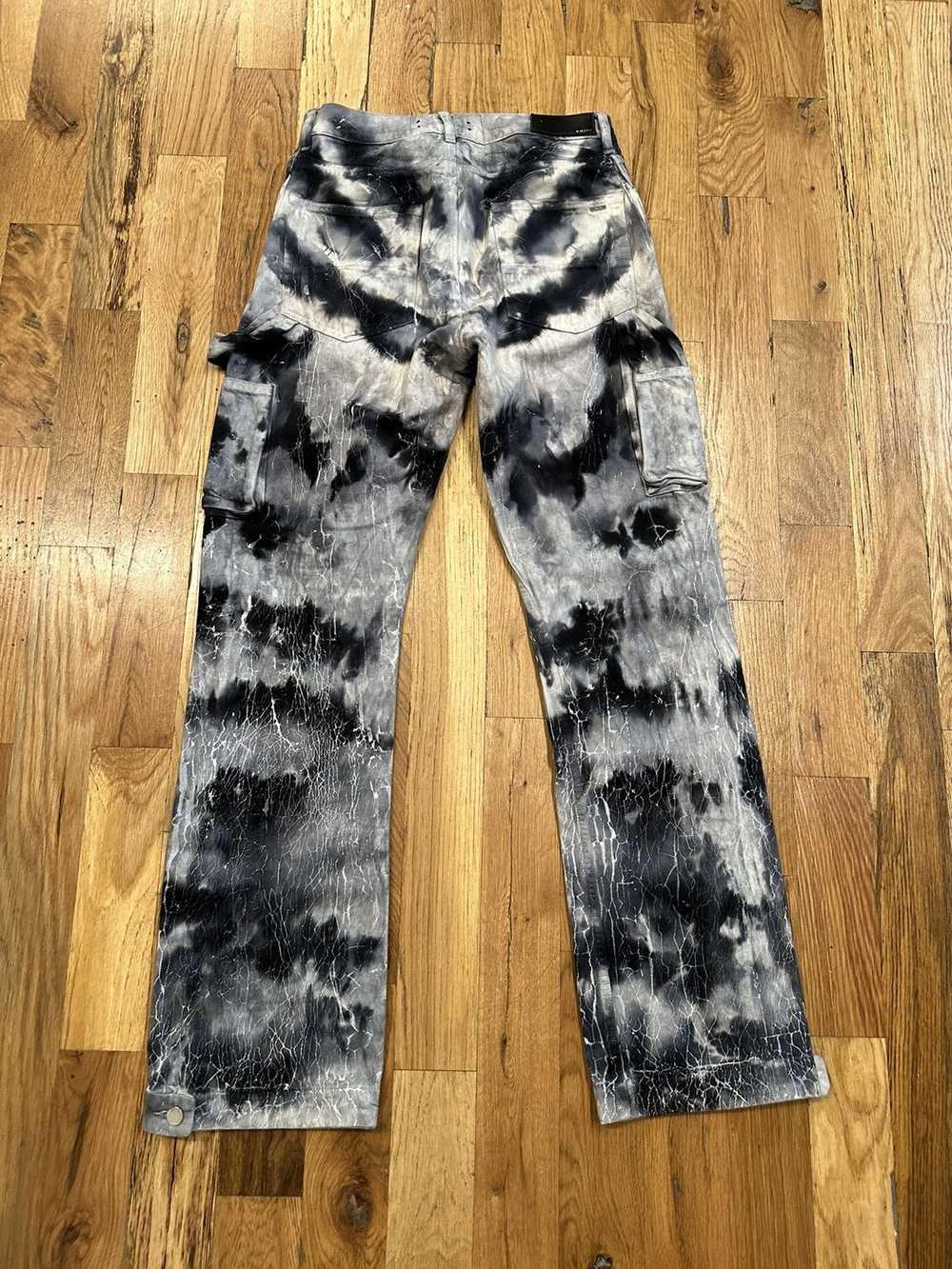 Amiri Amiri Dark Tie Dye Double Knee Cargo Pants … - image 2