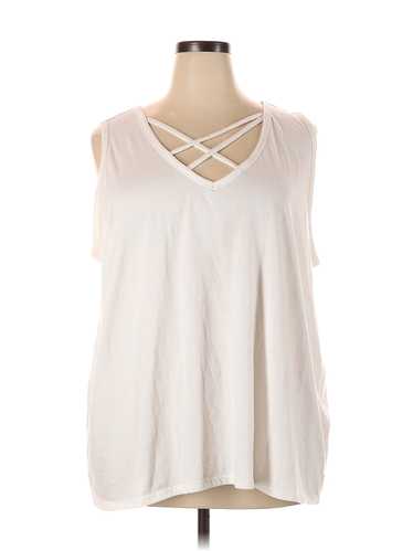 Lane Bryant Women Ivory Sleeveless Top 26 Plus