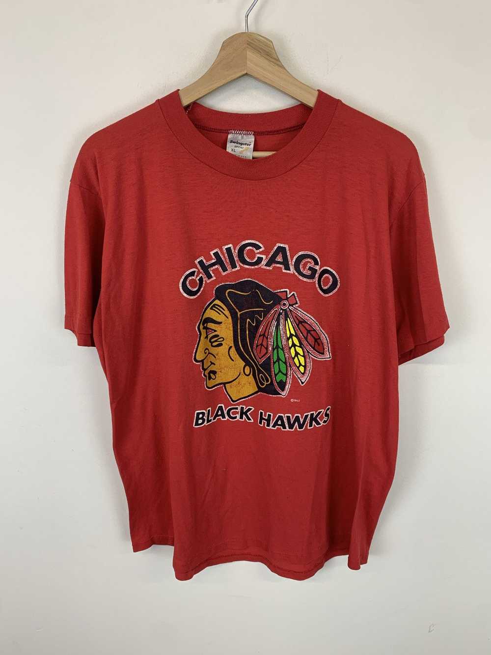 NHL × Tee Shirt × Vintage Vintage 1980s Chicago b… - image 1