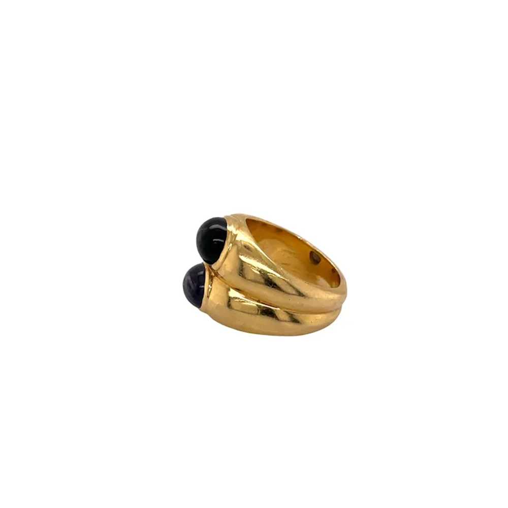 18K Yellow Gold Tourmaline and Iolite Ring - image 2