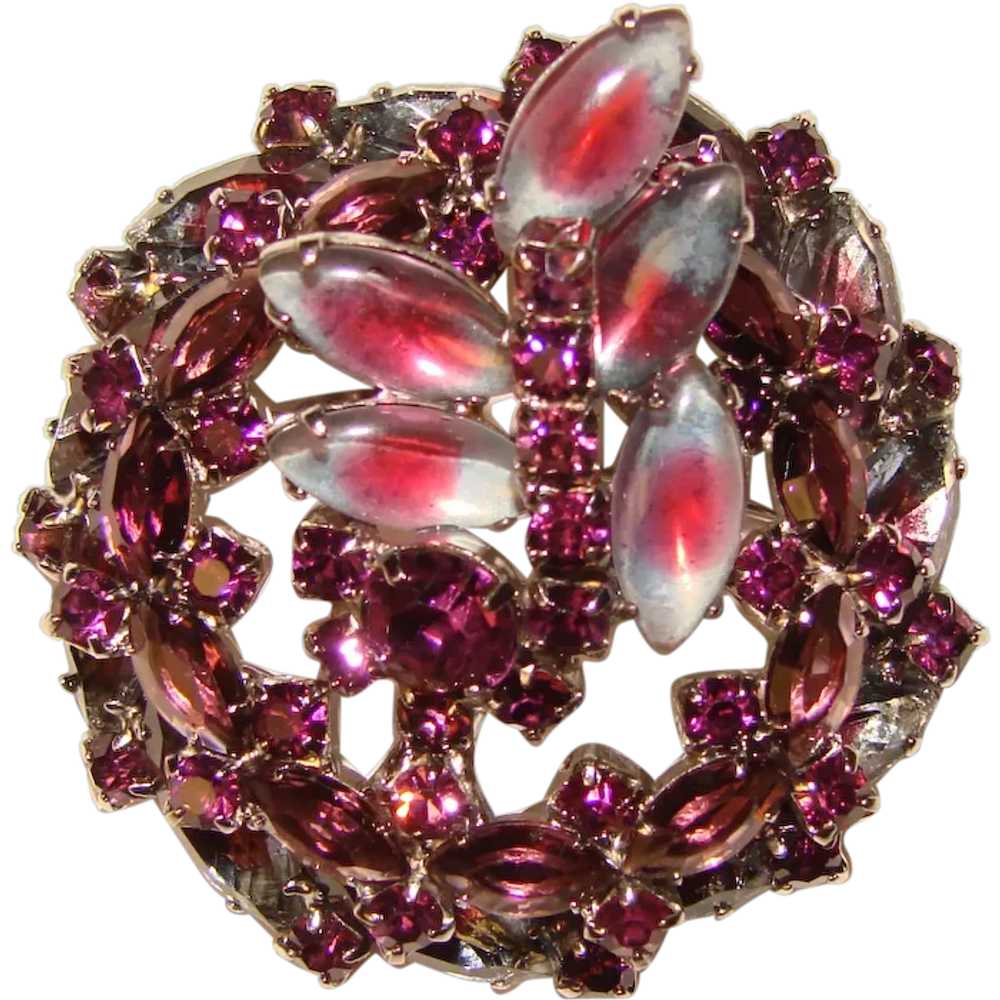 Fabulous GIVRE GLASS Purple Cranberry Vintage Rhi… - image 1