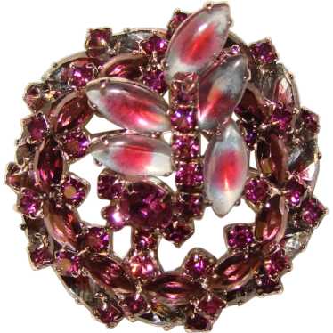 Fabulous GIVRE GLASS Purple Cranberry Vintage Rhi… - image 1