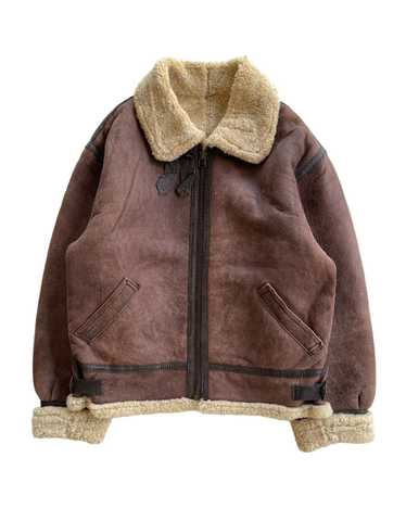 Military × Sheepskin Coat × Vintage Vintage Aviat… - image 1