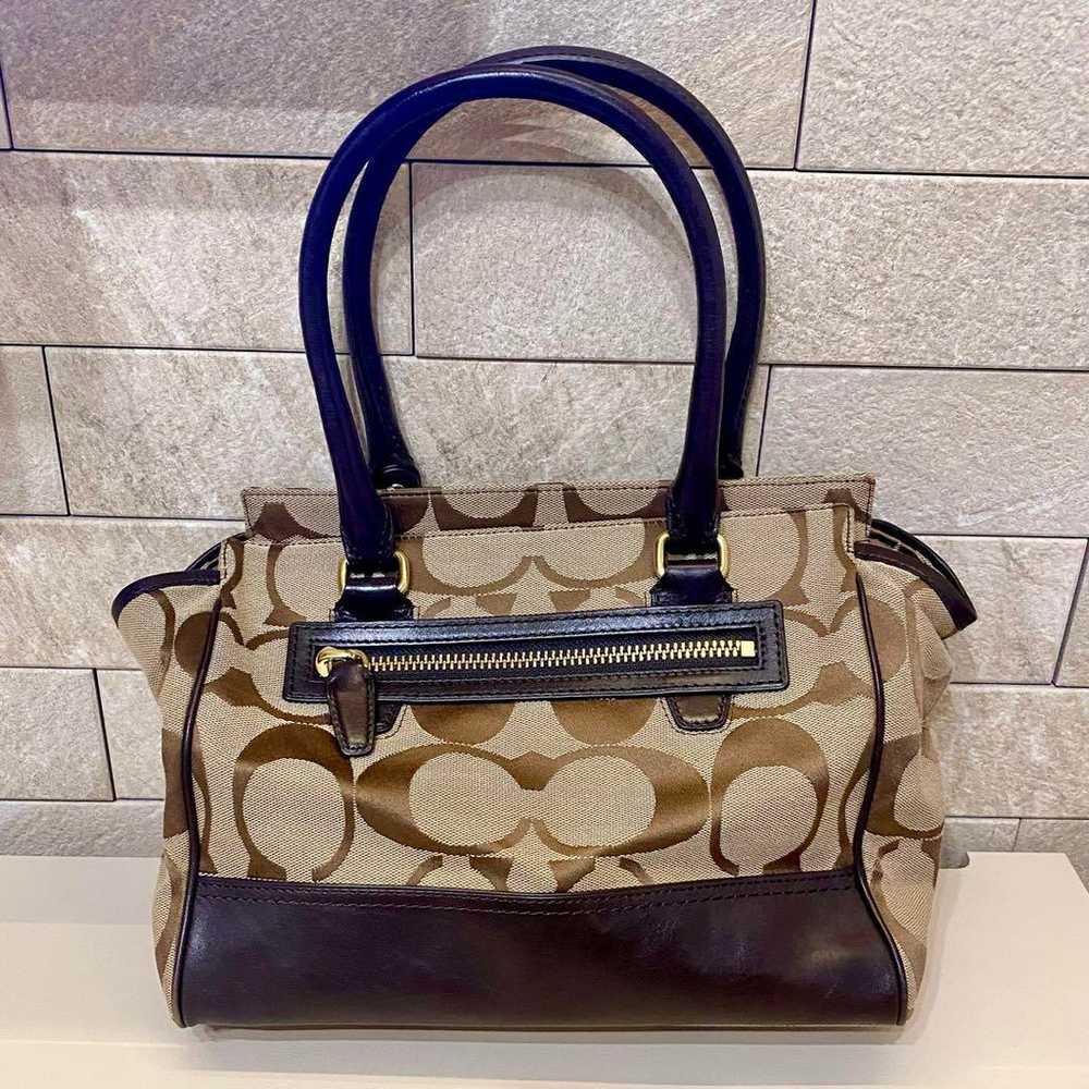 Coach handbag in brown. - image 2