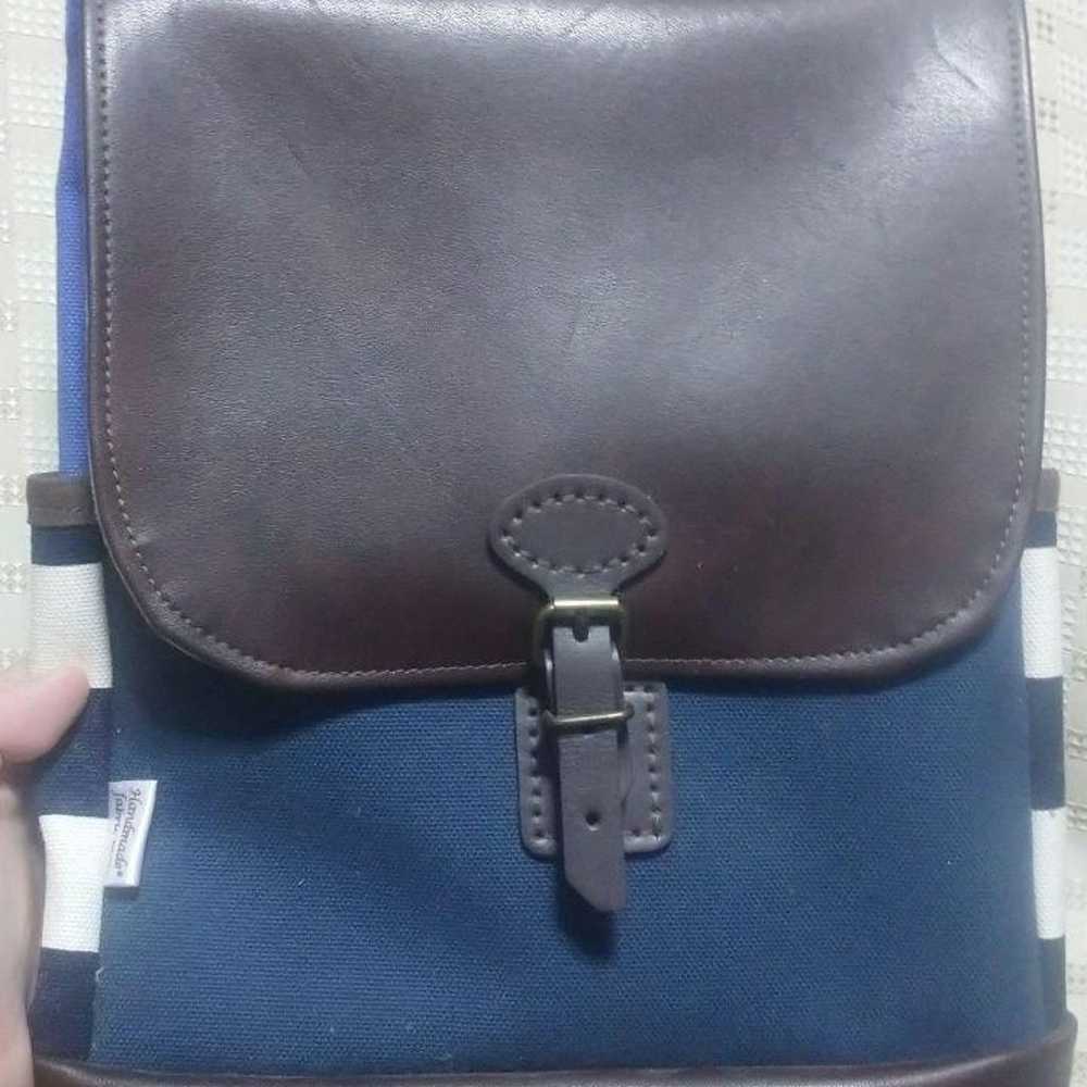 Handmade backpack, blue color - image 1