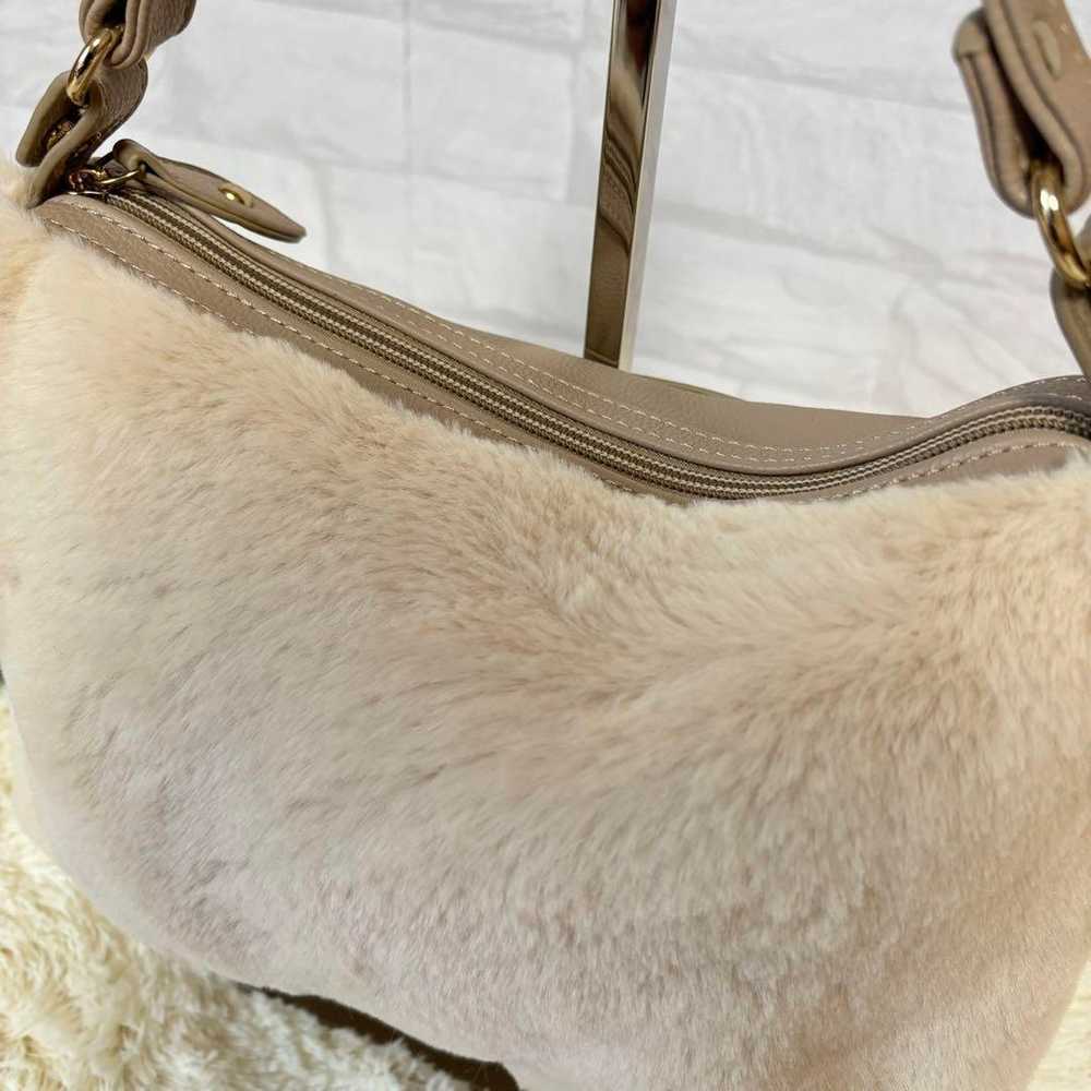 Unused ✨ Michelle Cran handbag shoulder 2WAY fur … - image 3