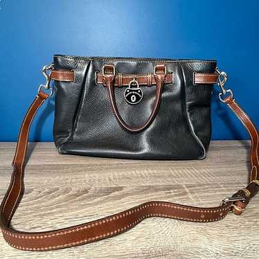 Dooney and Bourke Black and Brown Leather Bag