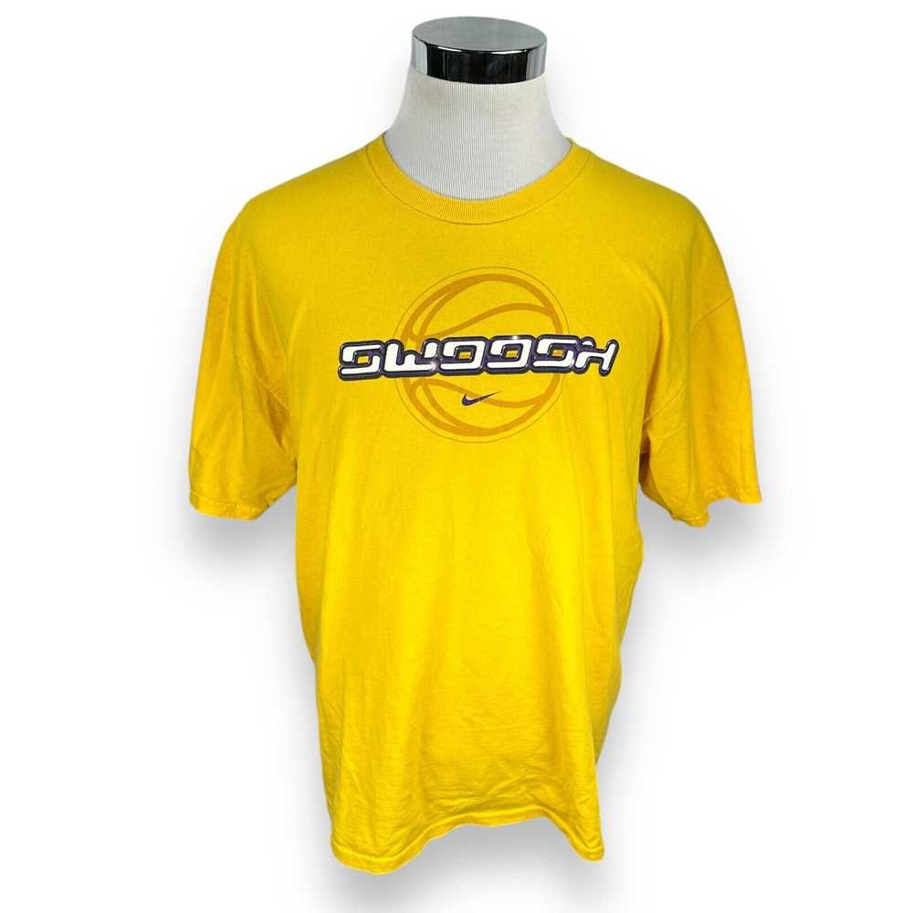 Nike Vintage Nike Swoosh T-Shirt Men XL Yellow 10… - image 1