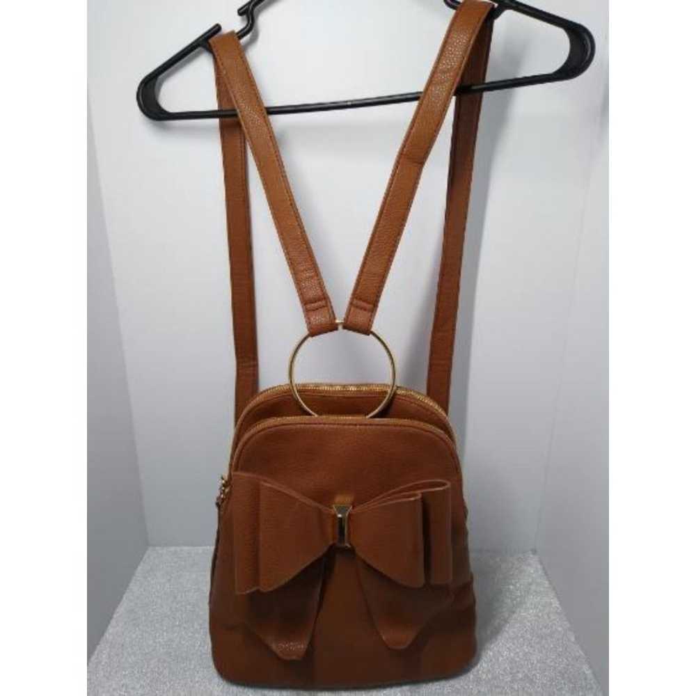 Crossi Brown Bow Backpack Adjustable straps doubl… - image 2