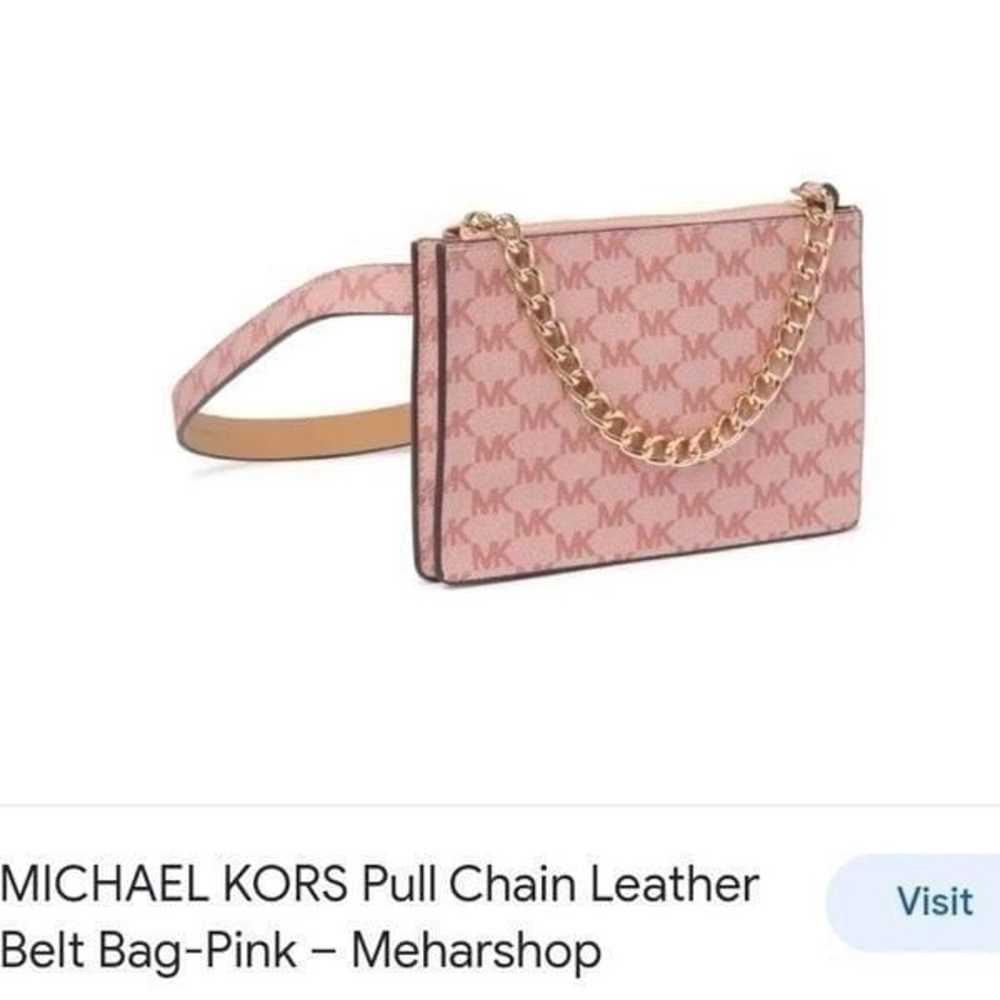 MICHAEL KORS BARBIE PINK MK LOGO GOLD CHAIN DETAI… - image 4