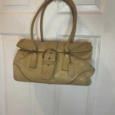 Coach Hampton Soho Camel Leather Handbag Silver t… - image 1