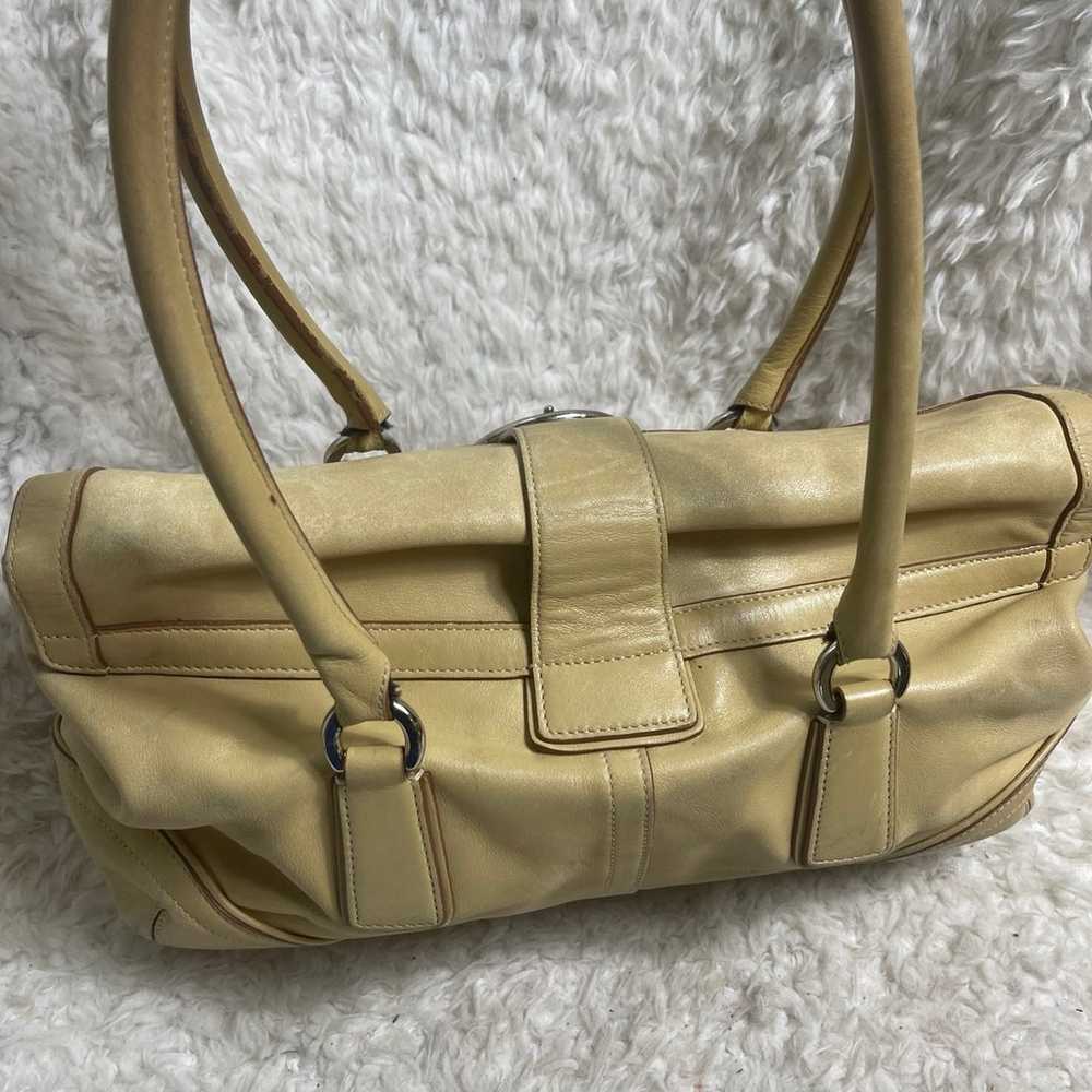 Coach Hampton Soho Camel Leather Handbag Silver t… - image 4