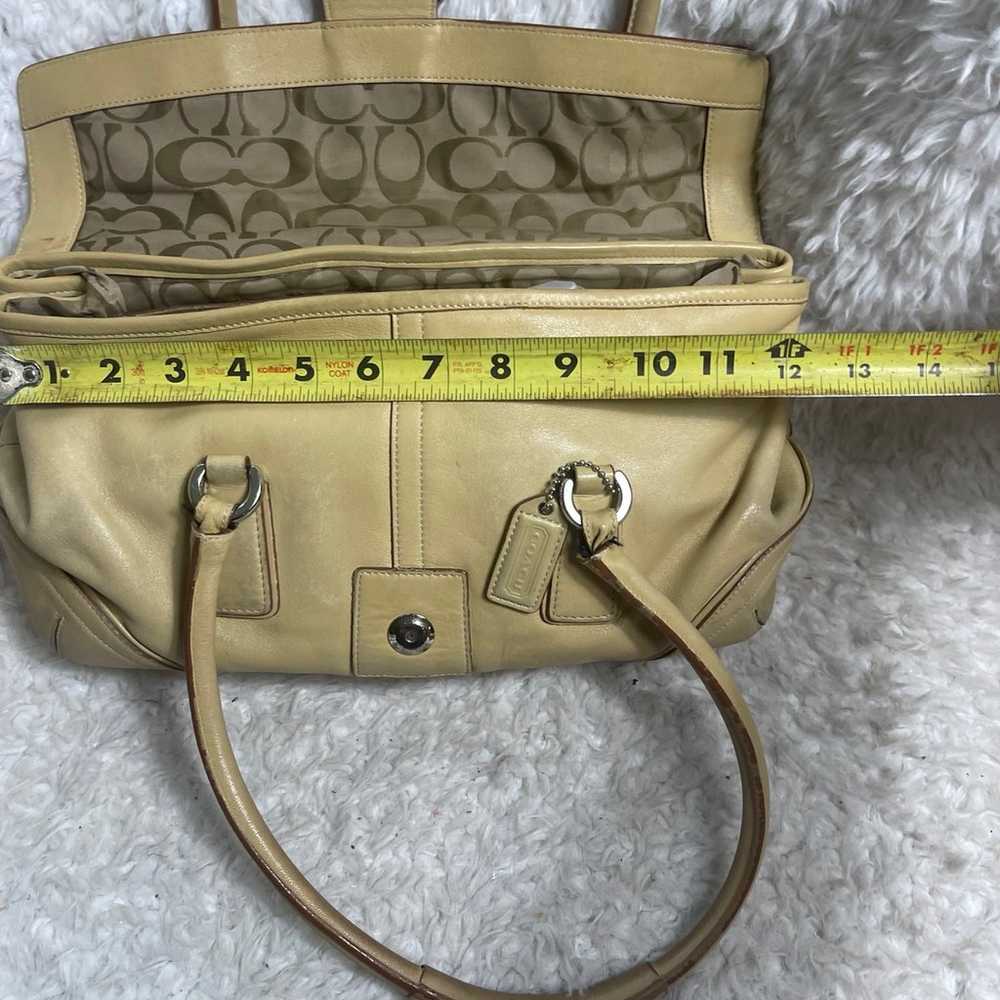 Coach Hampton Soho Camel Leather Handbag Silver t… - image 6