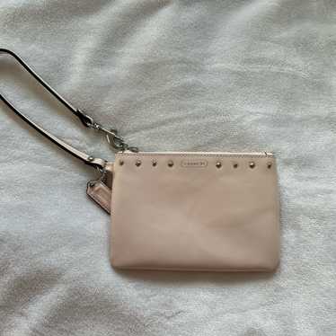 COACH Darcy Shell Pink Leather Studded Small Wrist