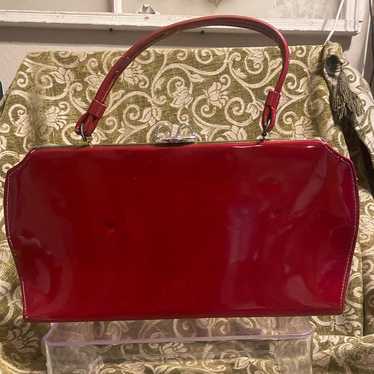 Vintage Cranberry Patent Leather Purse