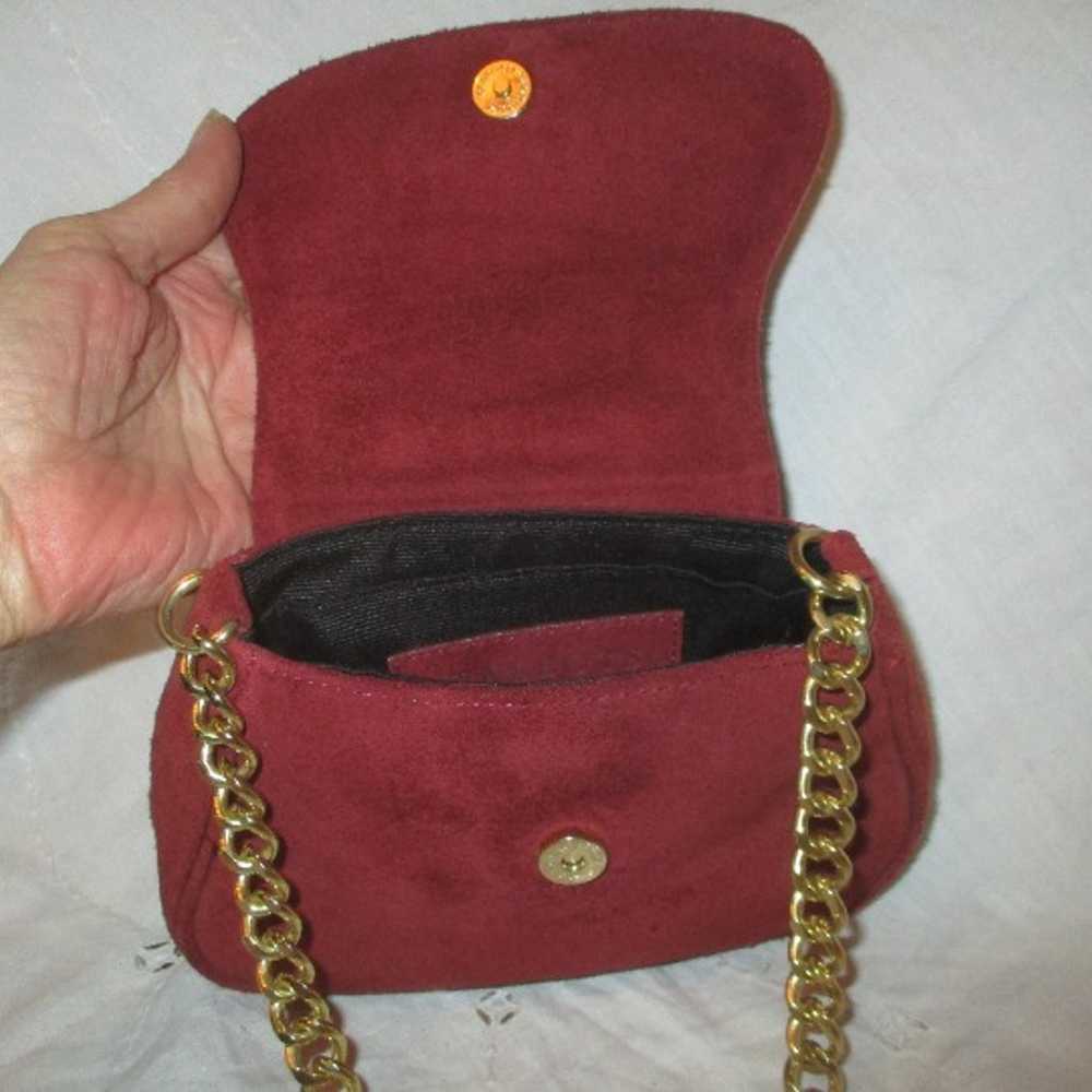 Talbots vintage burgundy suede shoulder/crossbody… - image 10