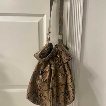 Borsetta python drawstring genuine leather bag