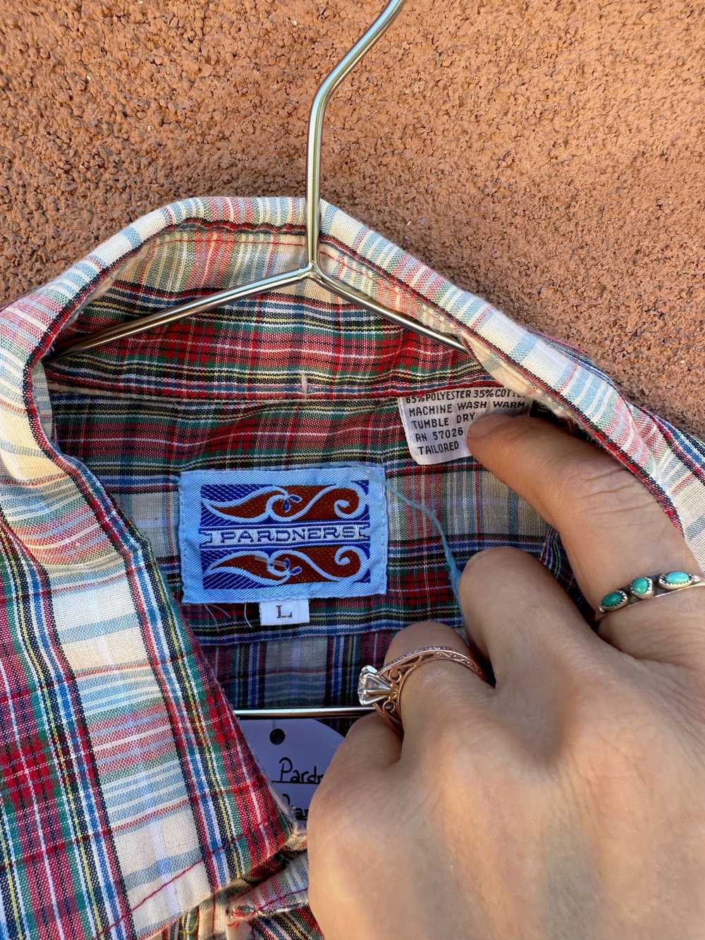 1980's Pardners Western Pearl Snap Plaid Shirt - image 3