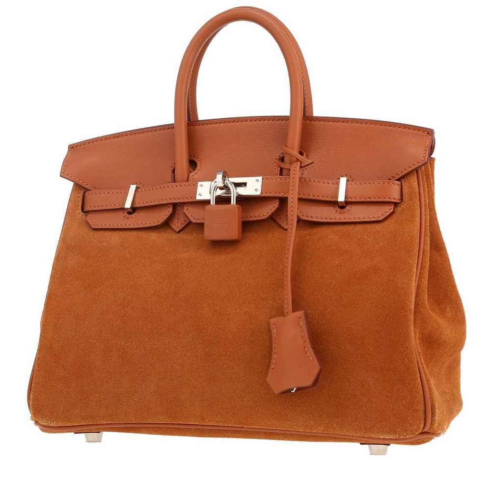 Hermès Birkin 25 Grizzly handbag in gold doblis c… - image 1