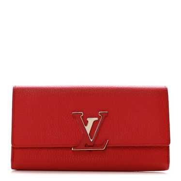 LOUIS VUITTON Taurillon Capucines Wallet Rubis