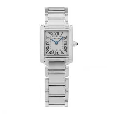 CARTIER 18K White Gold 20mm Tank Francaise Quartz 