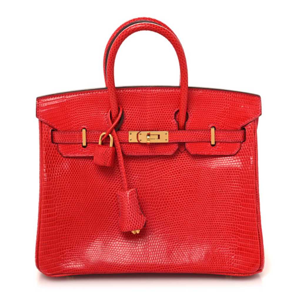 HERMES Lizard Birkin 25 Rouge Moyen - image 1