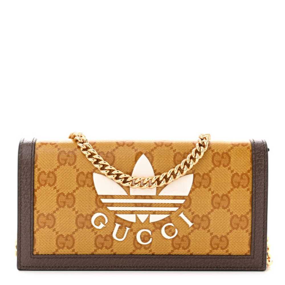 GUCCI X ADIDAS Monogram Trefoil Embossed Wallet O… - image 1