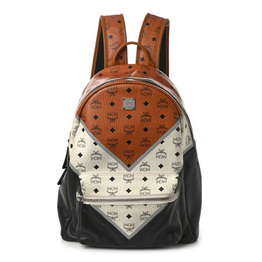 MCM Visetos Chevron Medium Colorblock Stark Backp… - image 1