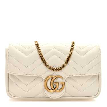 GUCCI Calfskin Matelasse Mini GG Marmont Shoulder 